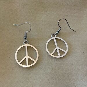 Peace Sign Dangle Earrings - Women's Jewelry